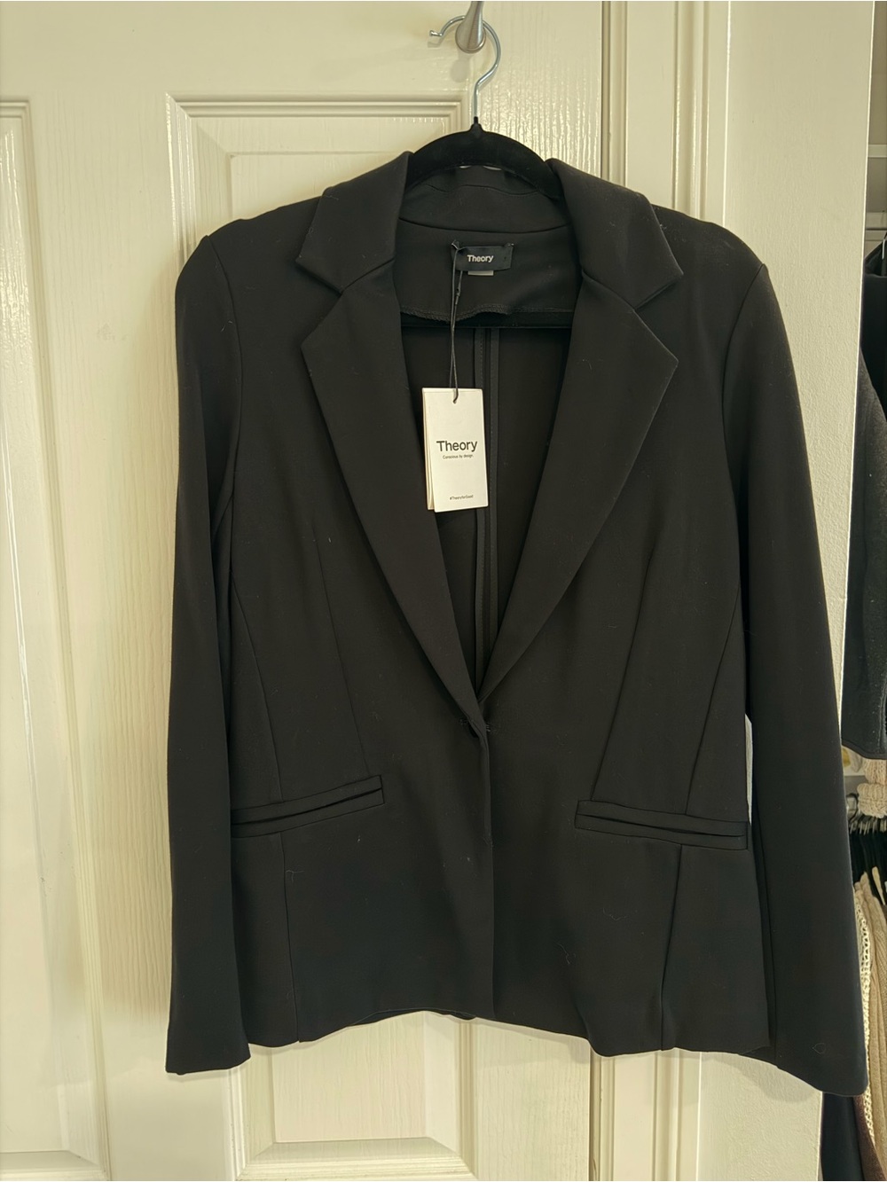 Theory Black Women's Soft Stretch Tailored Blazer Jacket
